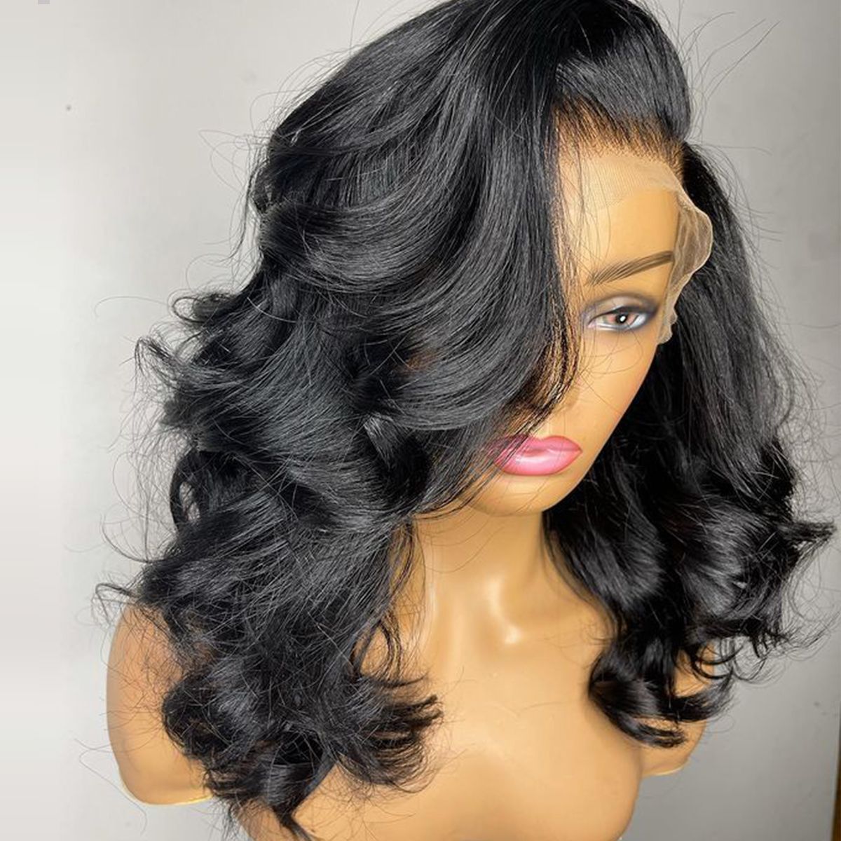 Barrel Curls Glueless Lace Wig 6x5 / 13x4 Undetectable HD Lace Front Short Wigs 200%