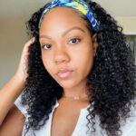 Headband Wig Kinky Curly Shoulder Length Wig