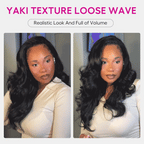 Pre-Styled Yaki Body Wave Half Wig Flip Over Natural Fullness Glueless Install