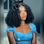 Big Curly Undetectable Lace Short Wig Deep Curly Glueless Lace Wig 180% Density
