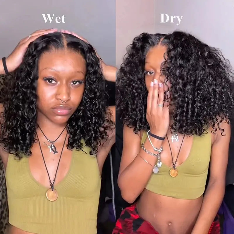 Bouncy Water Wave Short Bob Wig Wear And Go Glueless 6x5 Lace Wig Pre-Bleached Knots