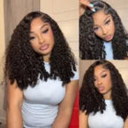 Pull &amp; Go Burmese Curly Short Wig With Spiral Curly Ends C-Side Part Glueless 6x5 Lace Wig