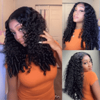 Burmese Curly Wig With Spiral Curly Ends Pull &amp; Go Glueless Human Hair Wig 180%