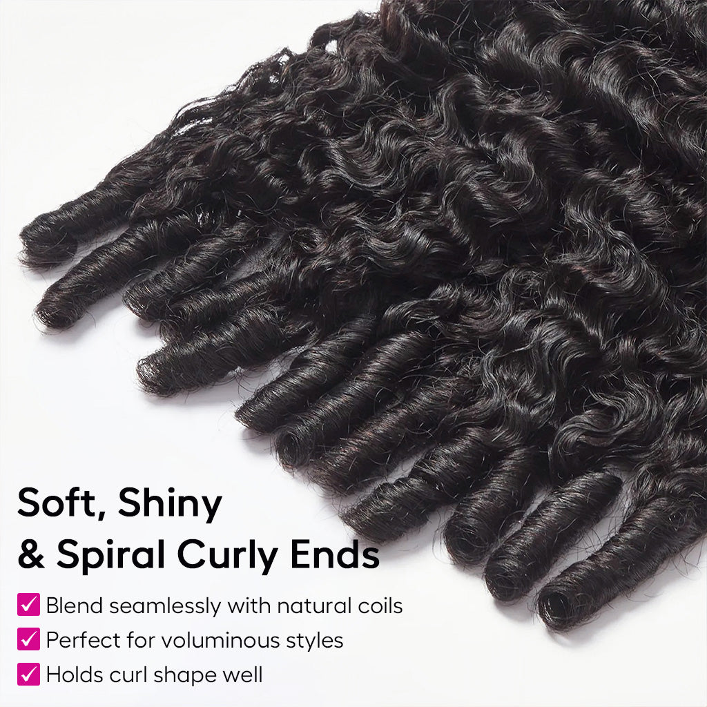 Burmese Curly Wig With Spiral Curly Ends Pull &amp; Go Glueless Human Hair Wig 180%