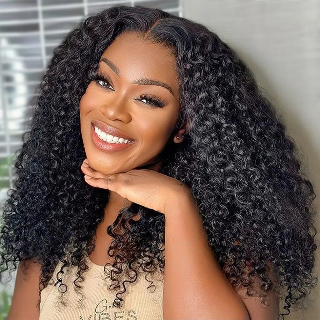 Full &amp; Voluminous Popping Burmese Curly Wig Pull &amp; Go Glueless 6x5 Lace Wig Super Double Drawn Human Hair Wig 250%