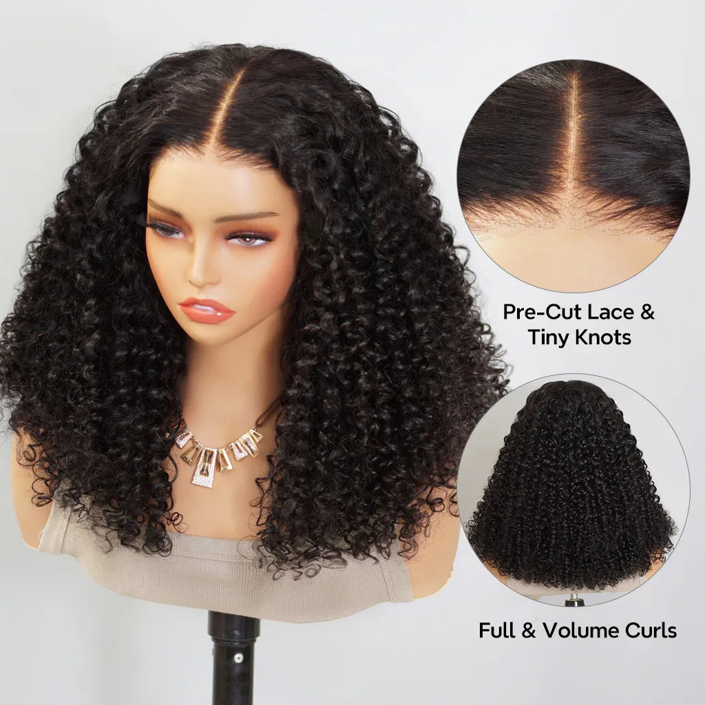 Full &amp; Voluminous Popping Burmese Curly Wig Pull &amp; Go Glueless 6x5 Lace Wig Super Double Drawn Human Hair Wig 250%