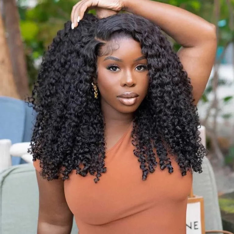 Full &amp; Voluminous Popping Burmese Curly Wig Pull &amp; Go Glueless 6x5 Lace Wig Super Double Drawn Human Hair Wig 250%