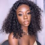 Big Curly Undetectable Lace Short Wig Deep Curly Glueless Lace Wig 180% Density