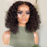 Big Curly Undetectable Lace Short Wig Deep Curly Glueless Lace Wig 180% Density