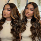 Highlight Honey Brown Body Wave 6x5 13x4 Glueless HD Lace Front Wigs Human Hair
