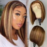 Highlight P4/27 Glueless Bob Wig 6x5 Pre-Cut HD Lace Wig Wear &amp; Go