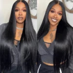 Pull &amp; Go Glueless Straight 13x6 Full Frontal HD Lace Wig Ready to Go Human Hair Wig
