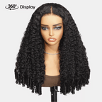 Burmese Curly Wig With Spiral Curly Ends Pull &amp; Go Glueless Human Hair Wig 180%