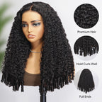 Burmese Curly Wig With Spiral Curly Ends Pull &amp; Go Glueless Human Hair Wig 180%