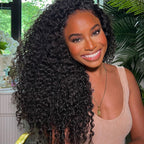 Burmese Curly Wig With Spiral Curly Ends Pull &amp; Go Glueless Human Hair Wig 180%
