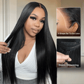 Pull &amp; Go Glueless Wig 6x5 13x6 Straight Wig Invisi-Drawstring Pre-Everything Human Hair Wig