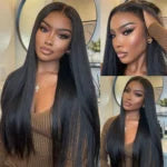 Pull &amp; Go Glueless Straight 13x6 Full Frontal HD Lace Wig Ready to Go Human Hair Wig