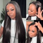 Pull &amp; Go Glueless Wig 6x5 13x6 Straight Wig Invisi-Drawstring Pre-Everything Human Hair Wig