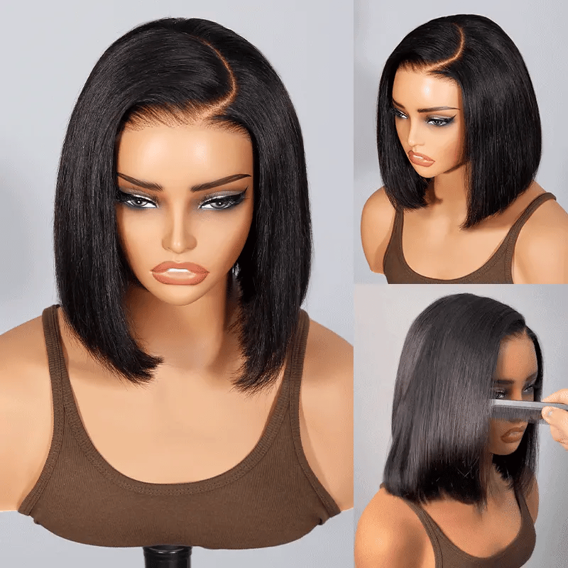 Pull &amp; Go Burmese Curly Short Wig With Spiral Curly Ends C-Side Part Glueless 6x5 Lace Wig