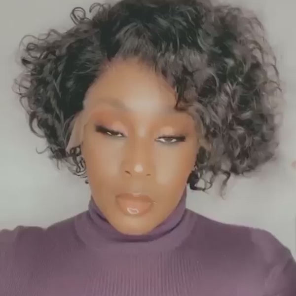 Pixie Cut Water Wave Short Bob Wig Bouncy Curly Glueless 13x4 Lace Front Wigs