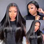 Pull &amp; Go Glueless Wig 6x5 13x6 Straight Wig Invisi-Drawstring Pre-Everything Human Hair Wig